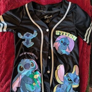 Stitch Black Baseball Jersey